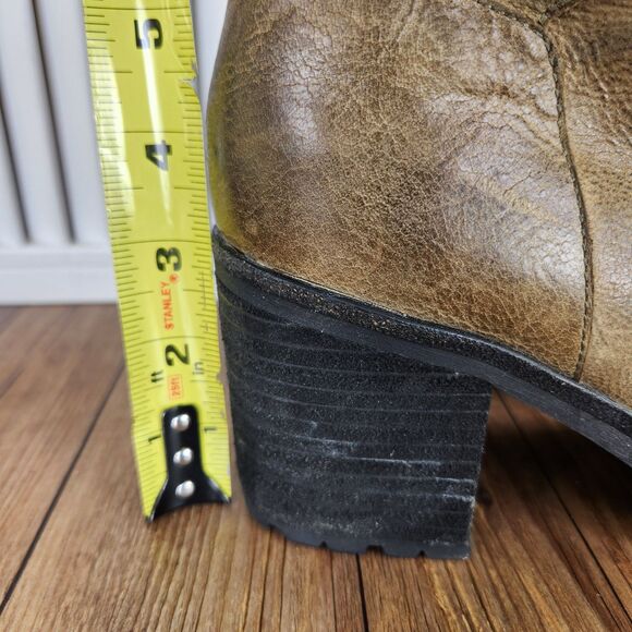 Kork-Ease Disna Women's 8 M Brown Leather Heeled Lace Up Boho Boots Ankle Combat - Picture 10 of 11